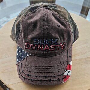 Mens "Duck Dynasty" Adjustable Cammo and Flag Cap/Hat